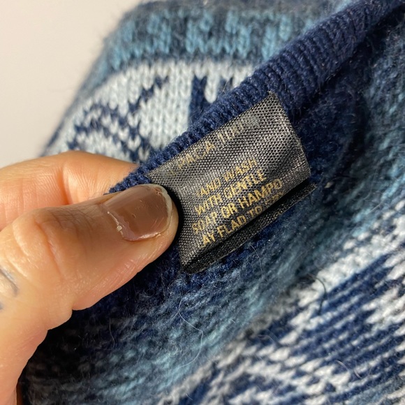 ARTESENIAS Los Andes Alpaca Wool Cardigan Womens Large Blue - Picture 7 of 7